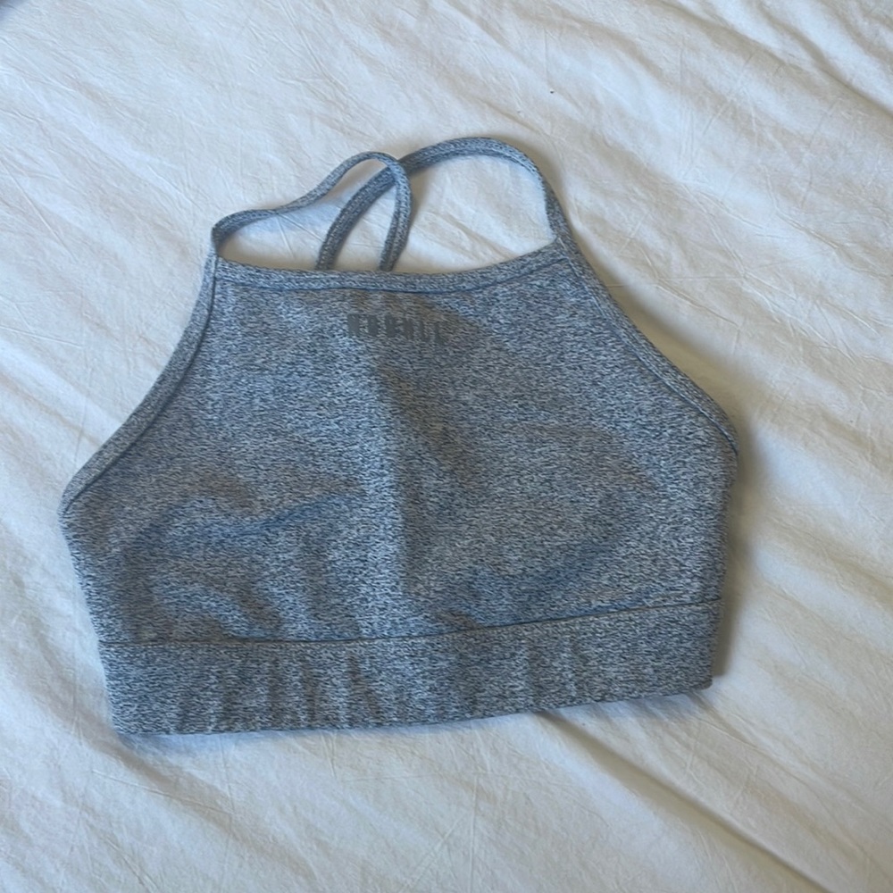 NoBull High neck sports bra. Heather gray. Size small